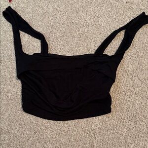 Black Sleeveless Crop Top
